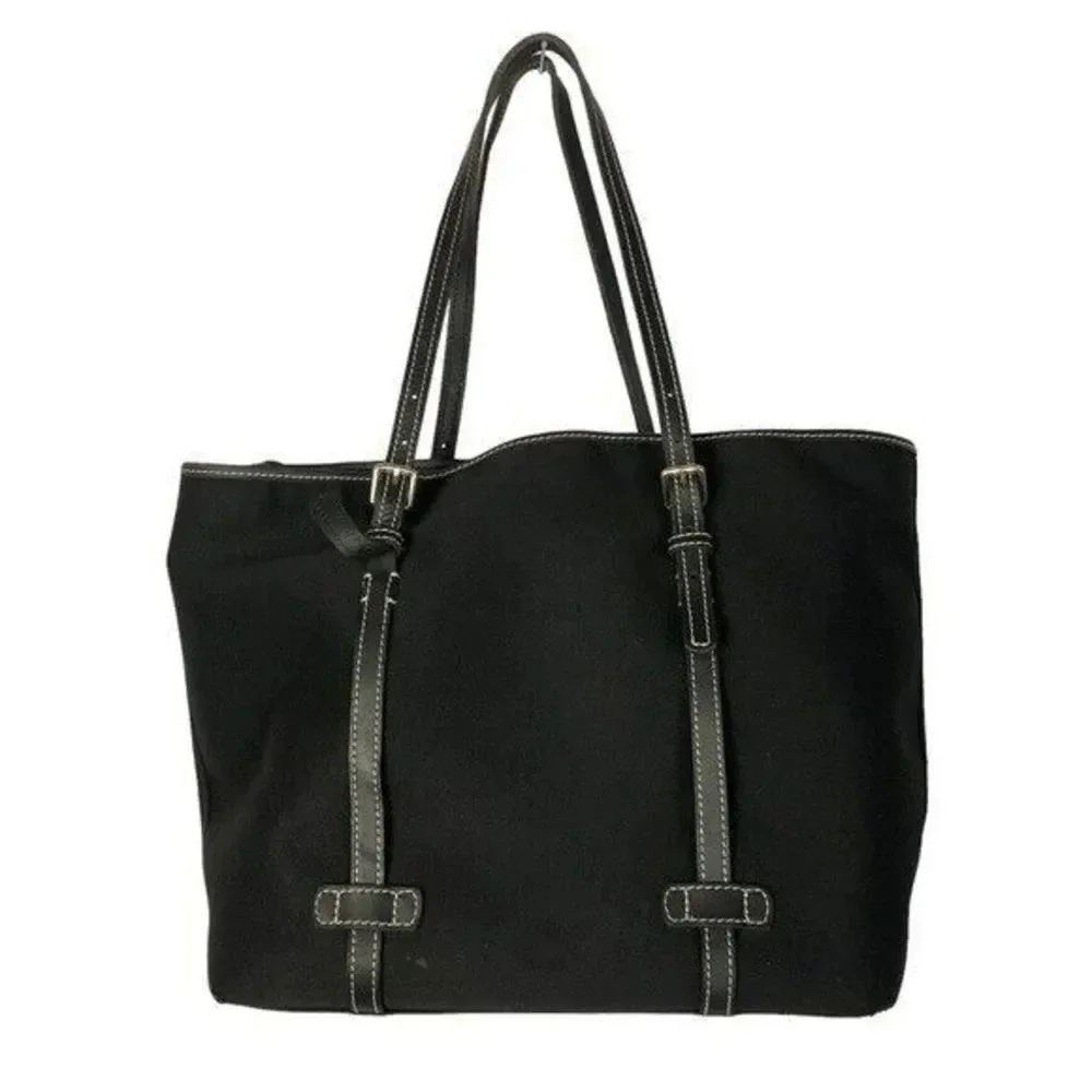Dooney & Bourke Black Canvas East West Shopper Tote
